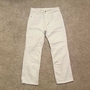 H&M White High Waist Straight Leg Jeans Ankle Length Women 8